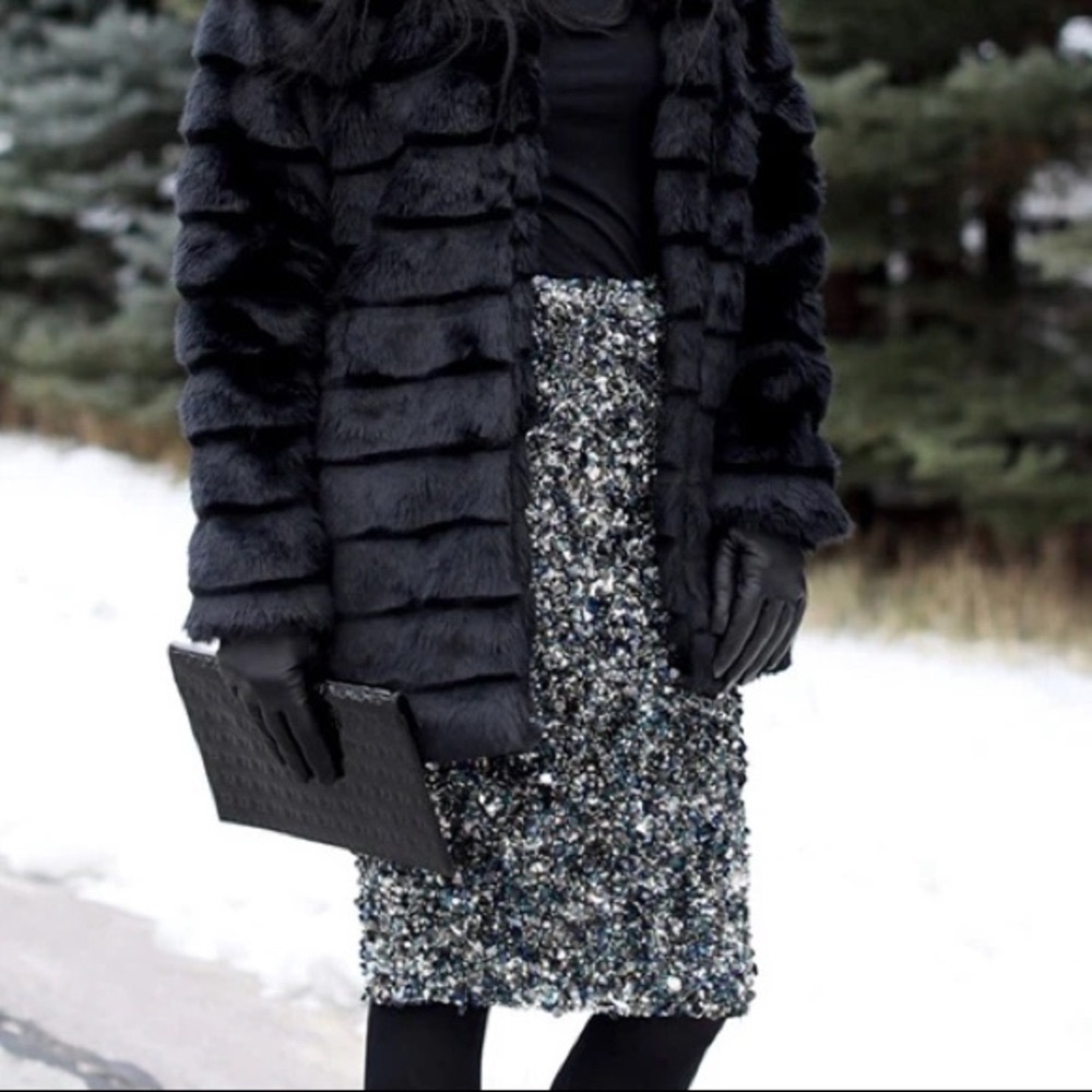 Haute Hippie Sequin Mid-Length Skirt